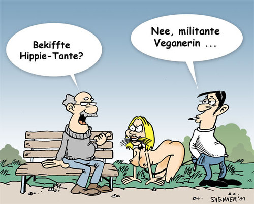 Cartoon: Militante Veganer (medium) by svenner tagged cartoon,comic,veganer