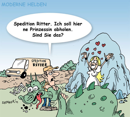 Cartoon: Moderne Helden (medium) by svenner tagged comic,cartoon,helden,märchen,fairytales
