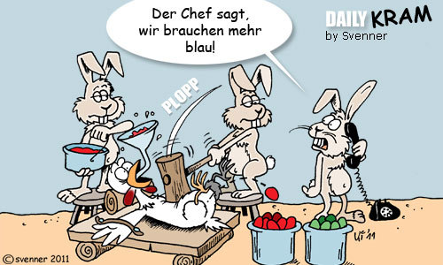 Cartoon: Osterei-Fabrik (medium) by svenner tagged daily,ostern,hasen