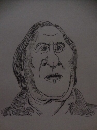 Cartoon: Gerard Depardieu (medium) by Shareni tagged famous,french,and,russian,actor