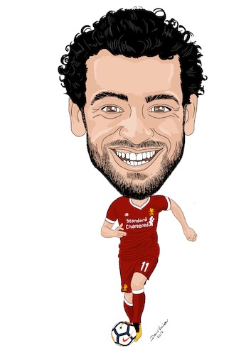 Cartoon: Salah Liverpool (medium) by Vandersart tagged liverpool,cartoon,caricature