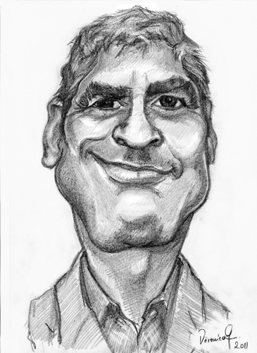 Cartoon: George Clooney (medium) by Vera Gafton tagged portrait,pencil,caricature