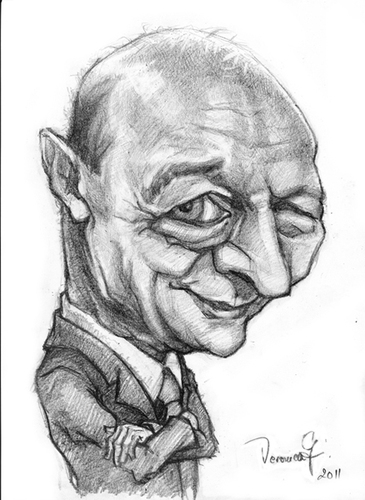 Cartoon: Traian Basescu (medium) by Vera Gafton tagged caricature,portrait,pencil,drawing