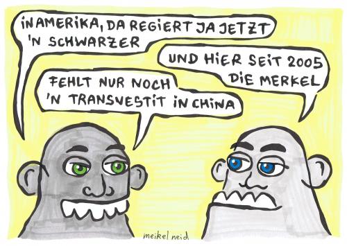 Cartoon: gemeines volk (medium) by meikel neid tagged politik,obama,merkel,usa
