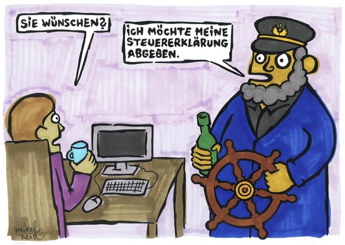 Cartoon: Steuererklärung (medium) by meikel neid tagged steuer,finanzamt,geld,bürokratie,seemann