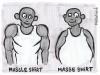 Cartoon: masseshirt (small) by meikel neid tagged sport,kraft,breit,muskel,muskeln,gewicht,pumpen,wortspiel,dick,dünn