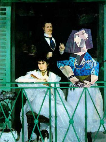 Cartoon: balkon (medium) by zu tagged manet,picasso