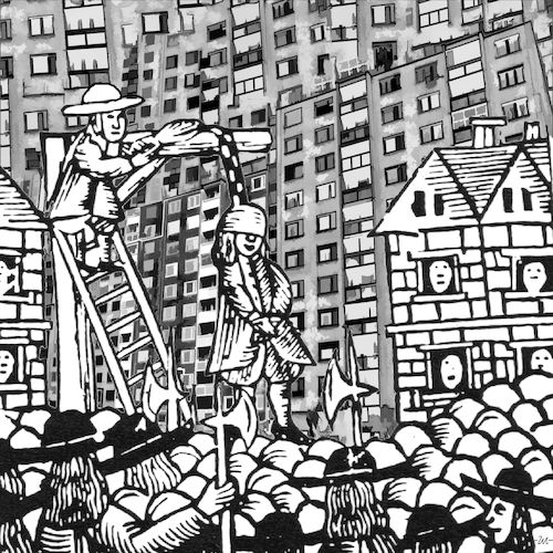 Cartoon: City (medium) by zu tagged city,medieval,gibbet
