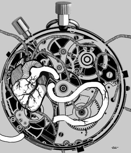 Cartoon: Clockwork (medium) by zu tagged clock,circulation,hearth,clockwork,sport