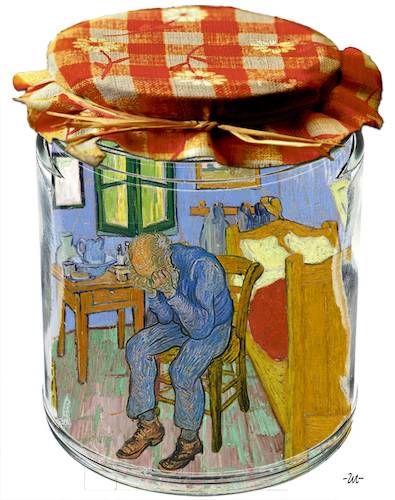 Cartoon: Compote (medium) by zu tagged compote,gogh,room,chair,bed