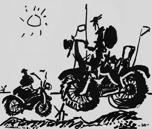 Cartoon: Don Quijote (medium) by zu tagged rider,picasso