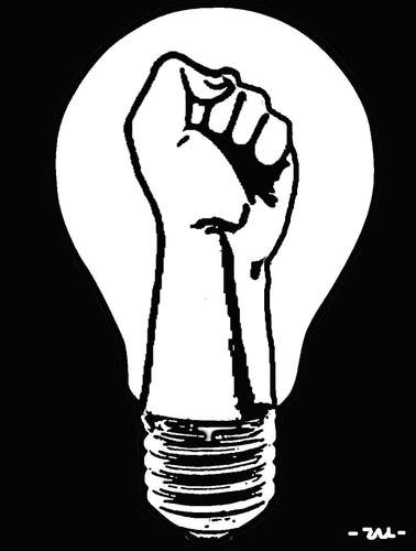Cartoon: Energie (medium) by zu tagged energie,bulb,fist