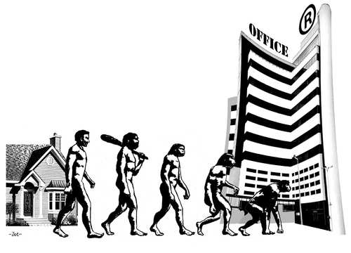 Cartoon: Evolution (medium) by zu tagged evolution,work,office