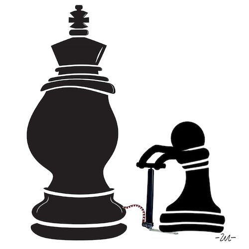 Cartoon: King (medium) by zu tagged chess,king,pump,pawn