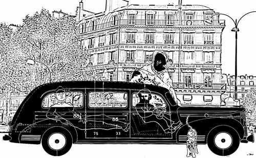 Cartoon: Paris (medium) by zu tagged paris,manet,olympia,oldsmobile