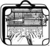 Cartoon: Taschen-machine (small) by zu tagged writing,machine,koffer,hands