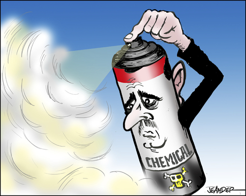 Cartoon: Chemical weapon (medium) by jeander tagged assad,syria,chemical,conflict,war,assad,syria,chemical,conflict,war