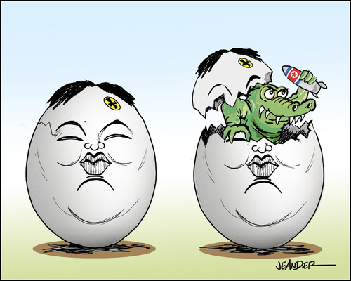 Cartoon: Egghead (medium) by jeander tagged un,jong,kim,korea,north,northkorea,kim,jung,un