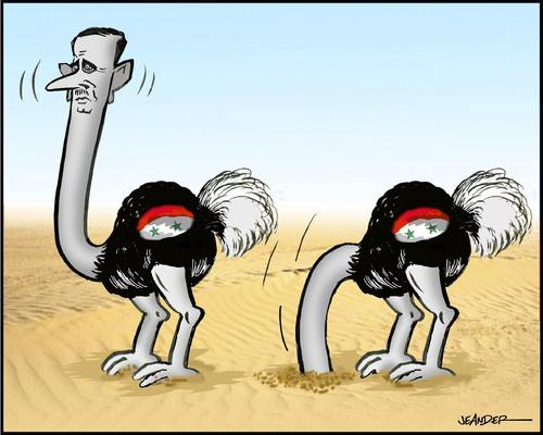 Cartoon: Syria sanctions (medium) by jeander tagged al,assad,syria,sanctions,terror,terror,syrien,assad