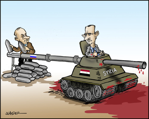 Cartoon: The Partner (medium) by jeander tagged al,assad,syria,russia,putin,assad,syrien,russland,putin,krieg
