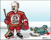 Cartoon: Alexandre Lukachenko (small) by jeander tagged president alexamdre alexsander lukachenko hockeyplayer freedom human rights