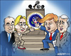 Cartoon: The canidates (small) by jeander tagged hillary,clinton,donald,trump,tim,kaine,mike,pence,republican,democratic,president,vicepresodent,election,us