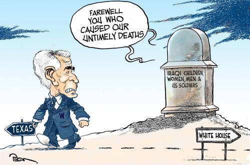 Cartoon: Farewell Bush (medium) by Popa tagged bush,0109