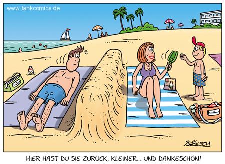 Cartoon: die rettung (medium) by pentrick tagged sommerurlaub,summer,holidays,beach,strand