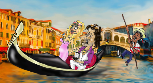 Cartoon: Indifferent Proposal (medium) by andybennett tagged italian,stallion,essex,girl,diamond,engagement,ring,gondola,grand,canal,rialto,bridge,proposal