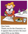 Cartoon: Dear Santa (small) by andybennett tagged andy,bennett,dear,santa,thankyou,letter,chemistry,set,dna,christmas