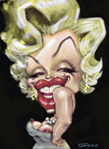 Cartoon: MARYLIN (medium) by GOYET tagged stars,cartoons,celebreties,marylin