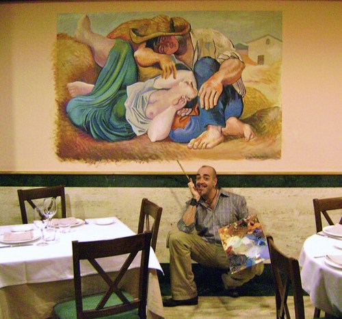 Cartoon: MY WORKIN NIER FINHIS (medium) by GOYET tagged picasso,mural,fresco