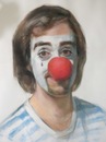 Cartoon: THE CLOWM (small) by GOYET tagged my sel portrait pastel autoportrait goyet artist painter clowm