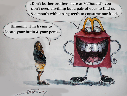 Cartoon: McDonald-s New Mascot (medium) by ylli haruni tagged mcdonald,mascot,fast,food,fat