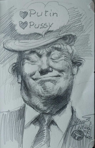 Cartoon: Trump The Dreamer (medium) by ylli haruni tagged trump,putin,criminals