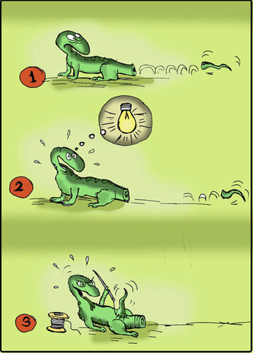 Cartoon: intelligent and creative (medium) by hakanipek tagged lizard
