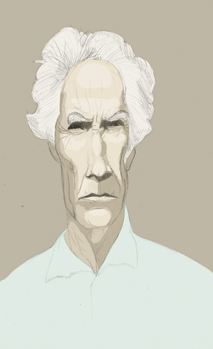 Cartoon: Clint Eastwood (medium) by Liam tagged usa,president,schauspieler,actor,western,oscar,dirty,harry,mitt,romney