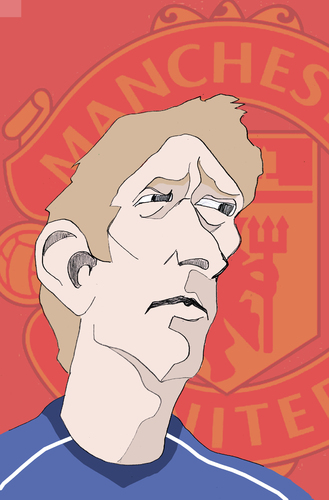 Cartoon: Edwin van der Sar (medium) by Liam tagged football,england,sports,manu,manchester,united,premier,league,abschied,torwart