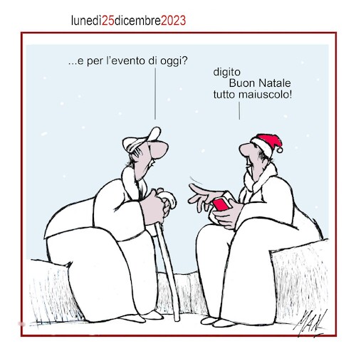 Cartoon: 25 dicembre 2023 (medium) by Enzo Maneglia Man tagged vignetta,umorismo,grafico,fighillearte,piccolomuseo,fighille,ita