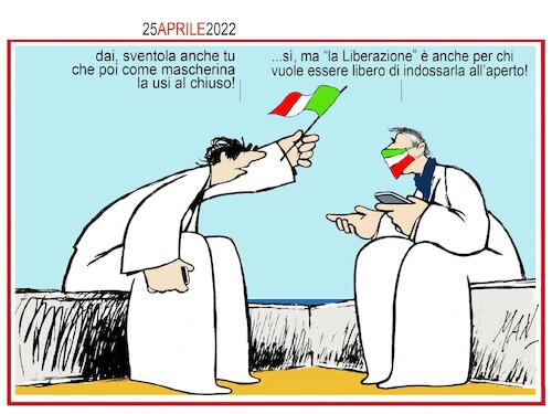 Cartoon: 77  della Liberazione (medium) by Enzo Maneglia Man tagged liberazione,dal,nazifascismo,anniversario,25,aprile,italiano