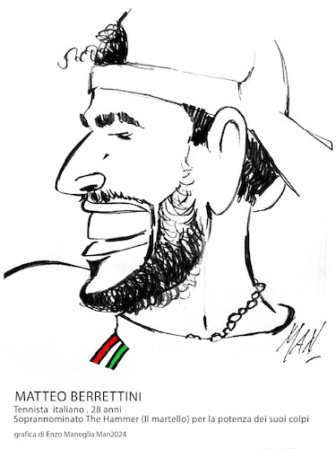 Cartoon: Berrettini Matteo (medium) by Enzo Maneglia Man tagged caricature,ritratti,sport,tennis
