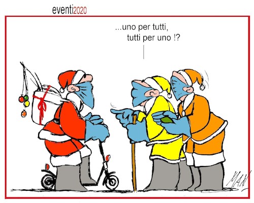 Cartoon: eventi2020 (medium) by Enzo Maneglia Man tagged vignette,umorismo,grafico,natale,2020,eventi,tempi,di,corona,virus,zone,rosse,gialle,arancione,fighillearte,piccolomuseo,ita,by,man