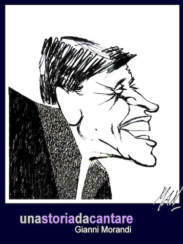 Cartoon: Gianni Morandi (medium) by Enzo Maneglia Man tagged caricatura,ritratto,rappresentazione,grafica,gianni,morandi,cantante,cantautore,una,storia,da,raccontare,maneglia,man