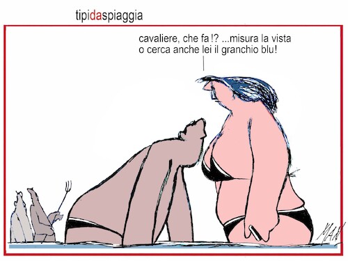 Cartoon: granchio blu (medium) by Enzo Maneglia Man tagged vignette,umorismo,grafico,mare,maneglia