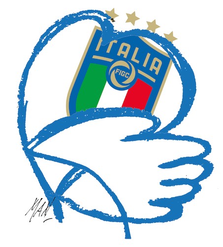 Cartoon: GRAZIE ITALIA (medium) by Enzo Maneglia Man tagged euro2020,italia,turchia,buona,la,prima,azzurri