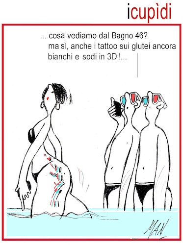 Cartoon: i Cupidi (medium) by Enzo Maneglia Man tagged vignette,umorismo,costume,societa,graficaumoristica,man,maneglia,fighillearte
