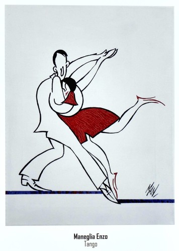 Cartoon: il tango di Man (medium) by Enzo Maneglia Man tagged arte,rimini