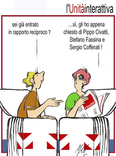 Cartoon: il nuovo Quotidiano del PD (medium) by Enzo Maneglia Man tagged 6luglio2015,fighillearte,maneglia,man,cassonettari,unit