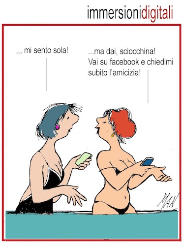 Cartoon: immersioni digitali (medium) by Enzo Maneglia Man tagged vignette,umorismo,man,maneglia,fighillearte,immersioni,digitali