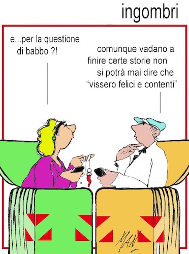 Cartoon: ingombri (medium) by Enzo Maneglia Man tagged cassonettari,vignette,politica,italiana,fighillearte,enao,maneglia,man